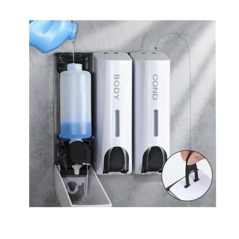 Chrome Triple Soap Dispenser, designed for wall-mounted liquid soap Dispenser